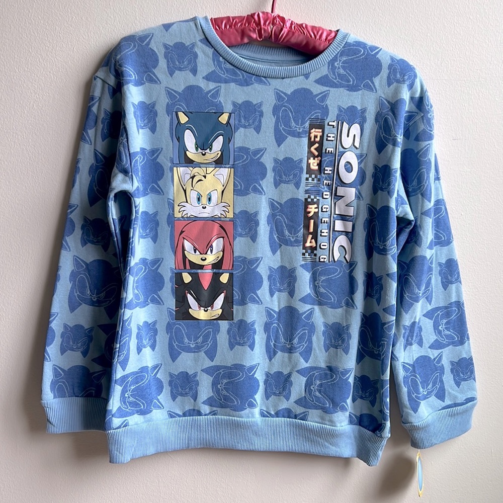 NWT Sonic The Hedgehog and Friends Kids Unisex Graphic Sweatshirt Size Large